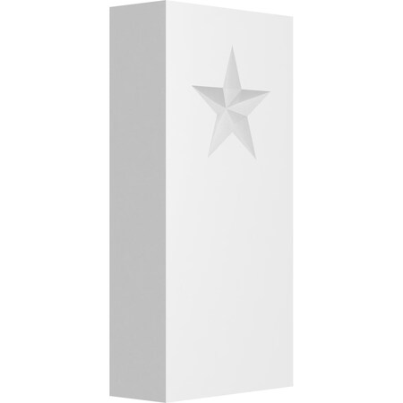 Ekena Millwork Standard Foster Star Plinth Block With Square Edge, 2 1/2"W x 5"H x 1"P PBP025X050X100FOS06